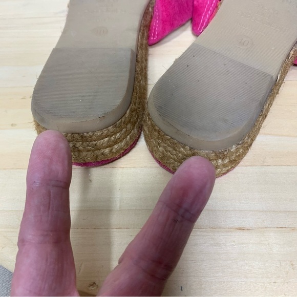 Gaimo Spain Suede Strappy Sandals Pink Low Wedge Slide On Shoes Sz 40/9 US - Picture 12 of 13